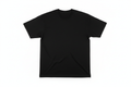 A plain black t-shirt on a white background